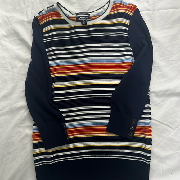 Lands' End Dresses & Skirts - Colorful Striped Long Sleeve Top